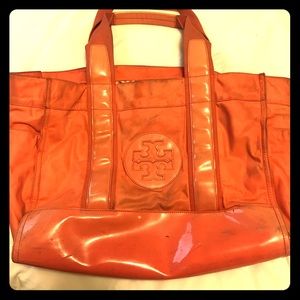 Orange Tory Burch beachbag